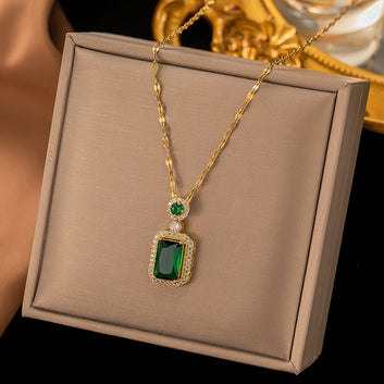 Green Diamonds Twist Chain - Necklace