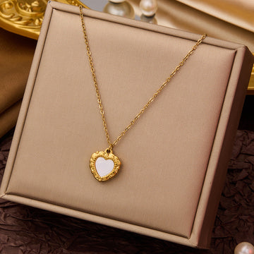 White Heart Gold- Necklace