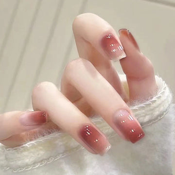 Morandi Pink - Press On Nail Set Of 24 - Free 24 Pcs Sticker Sheet Included