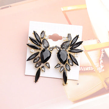 Black Crystal Butterfly - Earring