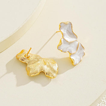 Marbled Leaf Gold - Earring