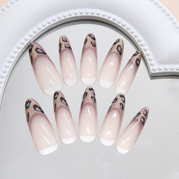 Leopard Print Shiny - Press On Nail Set Of 24 - Free 24 Pcs Sticker Sheet Included