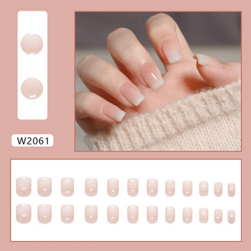 White & Soft Pink - Press On Nail Set Of 24 - Free 24 Pcs Sticker Sheet Included