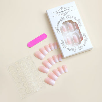 Pastel Pink - Press On Nail Set Of 24 - Free Nail Kit Included