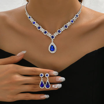 Emerald Blue Diamond - Jewelry Set