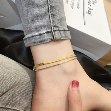 Double Layer Gold - Anklet