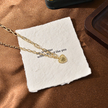 Gold Heart Classy Chain - Necklace