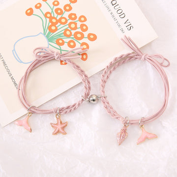 Mermaid Tail & Star Fish Pink - Bracelet Set