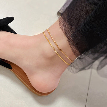 2 Layer Gold Chain - Anklet