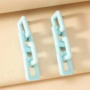Blue Chunky Chain - Earring