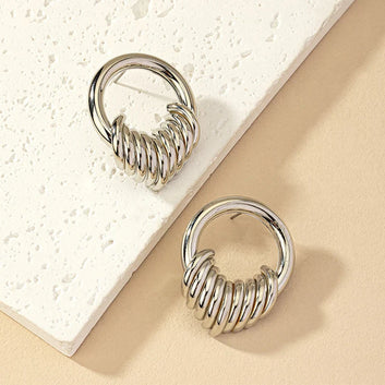 Foiled Silver Rings - Earrings