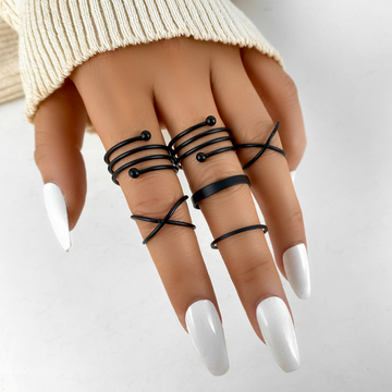 Black Foil - Ring Set Of 6
