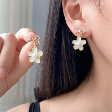 Blinky Bow Flower Gold - Earring