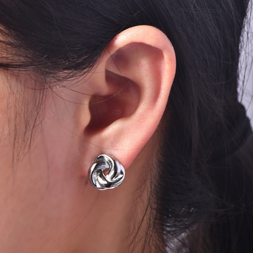 Silver Foil Twisted - Earring