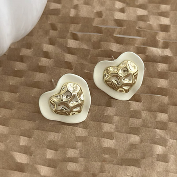 Glam Heart Round Gold - Earring