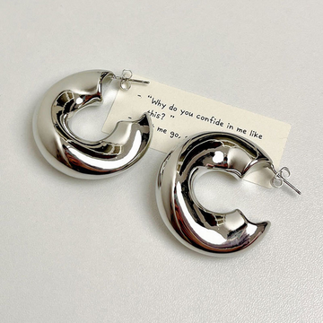 Fancy Silver Hoop - Earrings