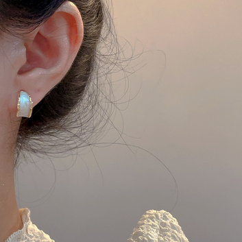 Whiten Marbled Gold - Earring