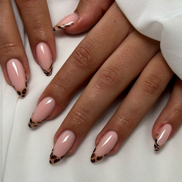 Leopard Print Peachy Pink - Press On Nail Set Of 24 - Free Nail Kit Included