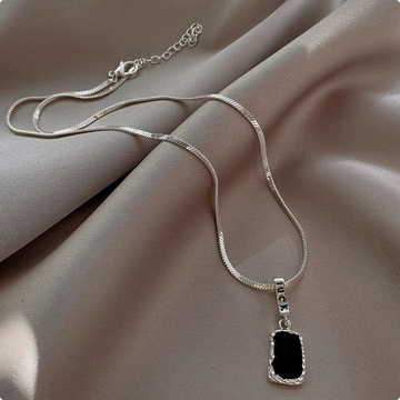 Titanium Steel Fancy Black & Silver - Necklace