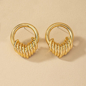 Foiled Gold Rings - Earrings