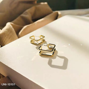 Geometric Square Gold - Earring
