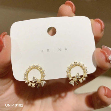 Pearly Diamonds Bow Gold - Earring