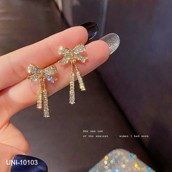 Sparkle Diamonds Bow Gold - Earring