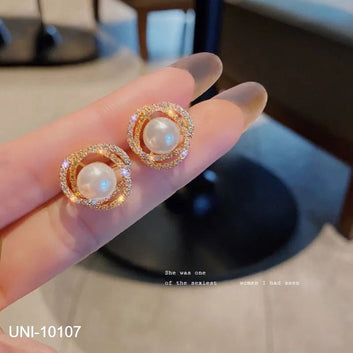 Pearl Diamond Rings Gold - Earring