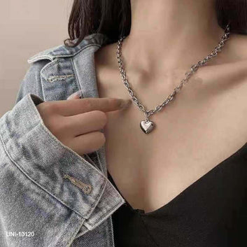 Silver Foiled Heart - Necklace