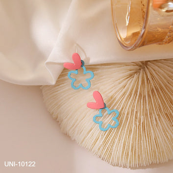 Simple Heart & Flower - Earring