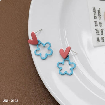 Simple Heart & Flower - Earring