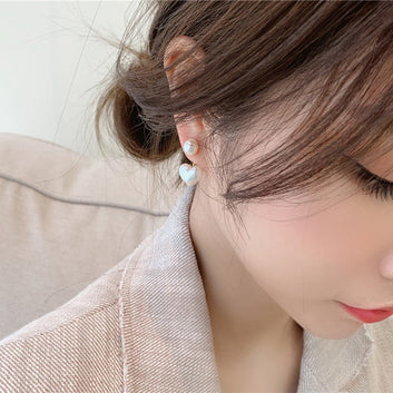 Pearl Cluster Heart - Earring