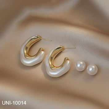 Pearly Shaped Gold - Earring