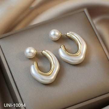 Pearly Shaped Gold - Earring