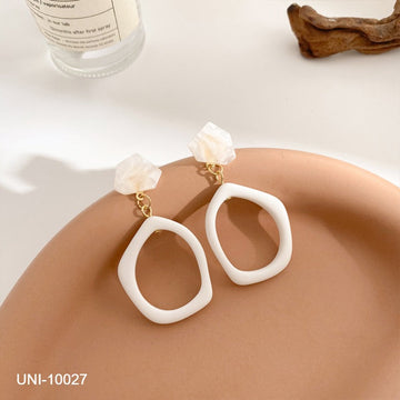 Acrylic White Stone - Earring