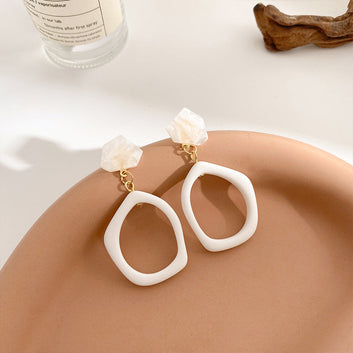 Acrylic White Stone - Earring
