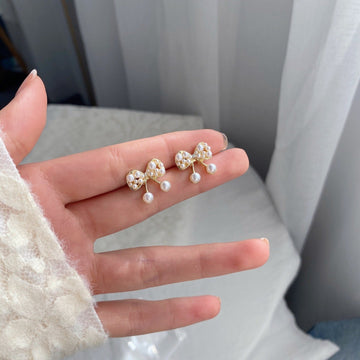 Bow Pearl Gold - Earring