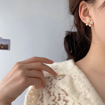 Bow Pearl Gold - Earring
