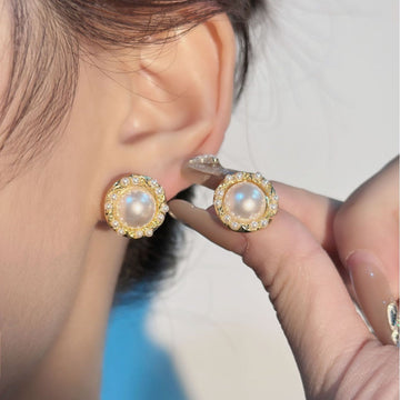 Round Pearl Beads - Earring