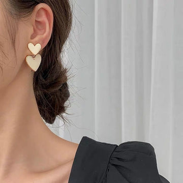 White Pastel Heart - Earring
