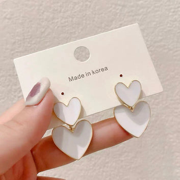 White Pastel Heart - Earring