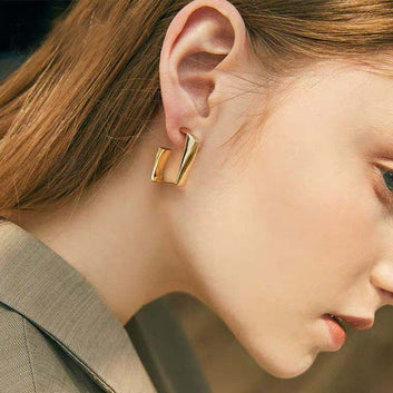 Foiled Square Gold - Earring