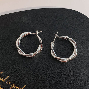 Twist Hoop Silver - Earring