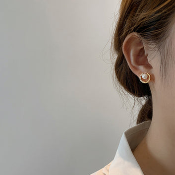 Pearl & Diamond Circle - Earring