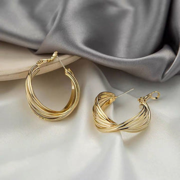 Fancy Twist Hoop Gold - Earring