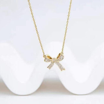 Bow Sparkle Gold - Necklace