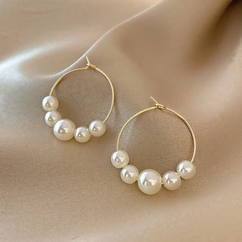 Beaded Pearls Gold - Earring