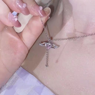 Sparkle Pink Heart - Necklace