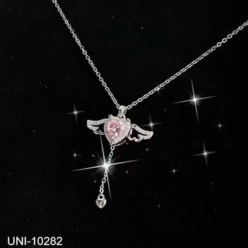 Sparkle Pink Heart - Necklace