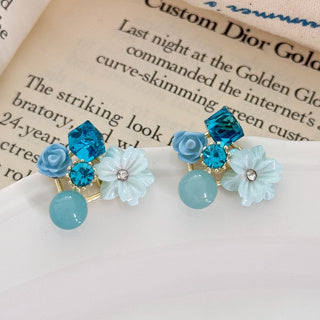 Blue Flowers - Earring